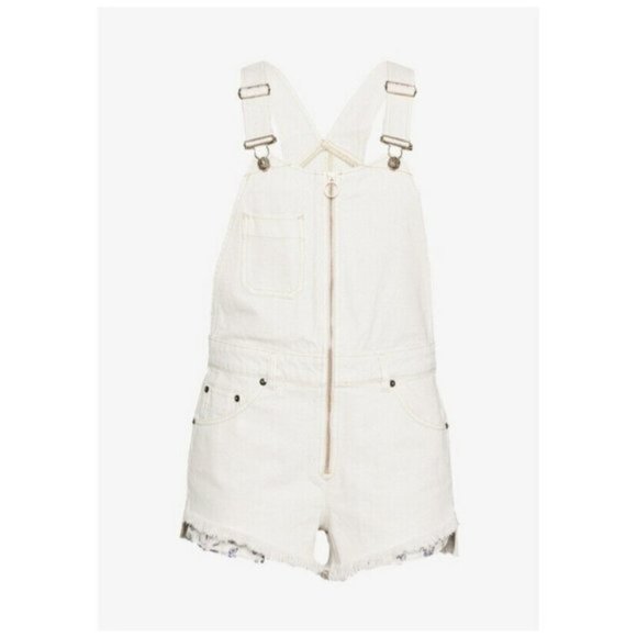 (Sold) Free People Sunkissed Denim Shortall Short - Picture 3 of 7
